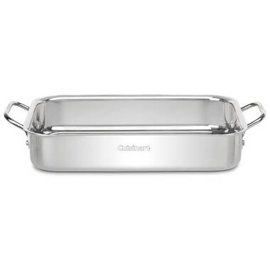 OVENTE Kitchen Oval Roasting Pan 16 Inch Baking Tray with Lid and Rack,  Silver CWR32161S