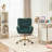Velvet Fabric 360 Swivel Home Office Chair With Gold Metal Base And Universal Wheels,Green-521083472