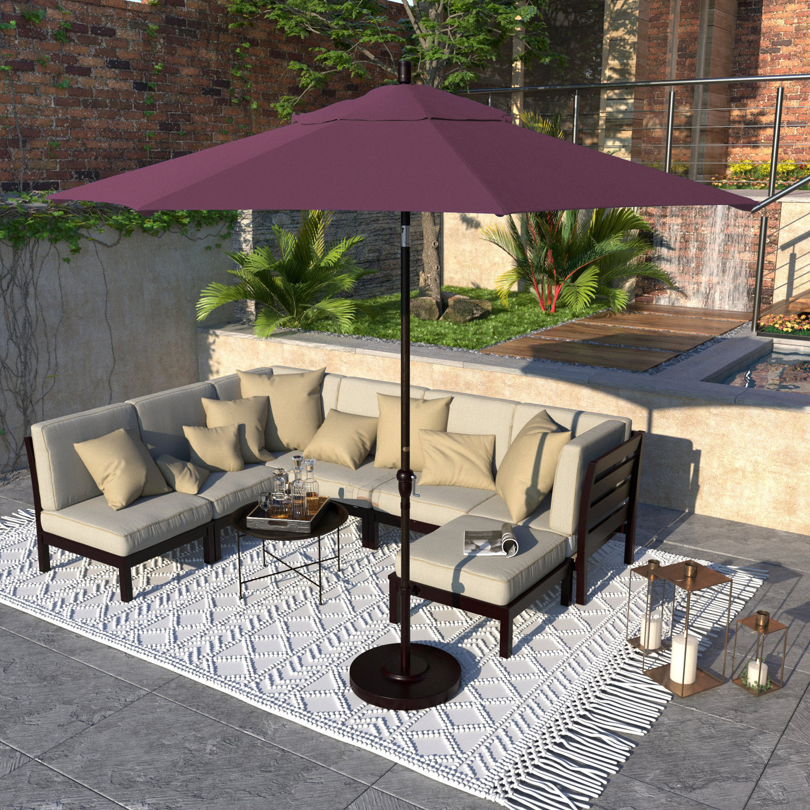 Camry 9' Sunbrella® Market Umbrella, Iris Sunbrella®
