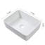 Lavabo de salle de bain vasque rectangulaire en céramique blanche avec robinet