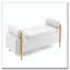 Banc de rangement en velours avec accoudoirs cylindriques et pieds en fer-1524731251
