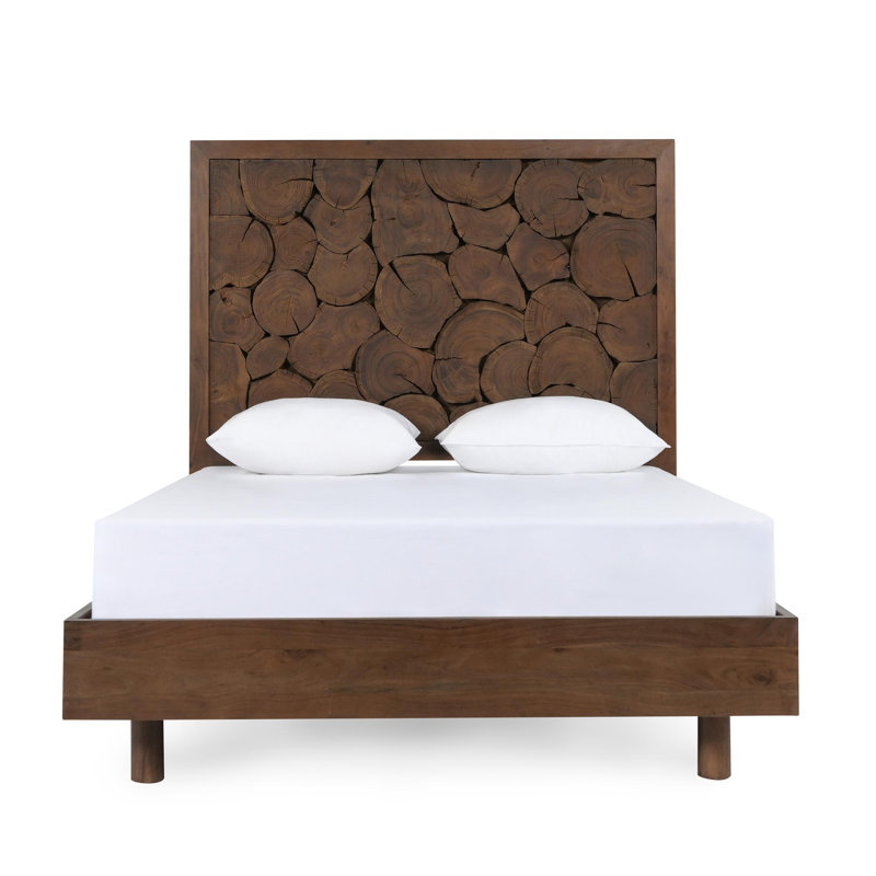 Jaxon Acacia Wood Queen Bed In Cocoa Brown, California King
