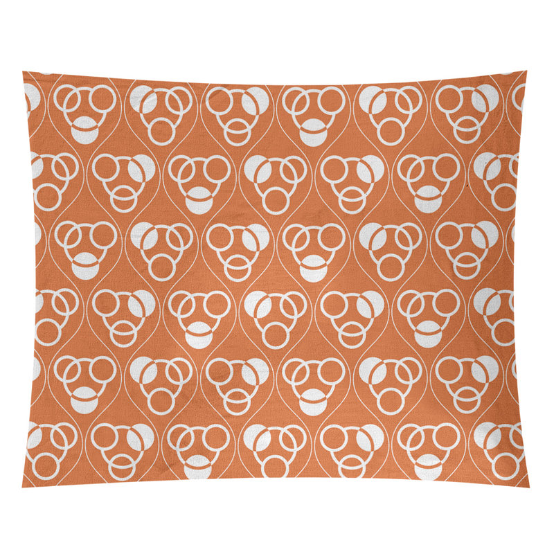 Jordao Polyester Tapestry, 88" H x 104" W, Orange
