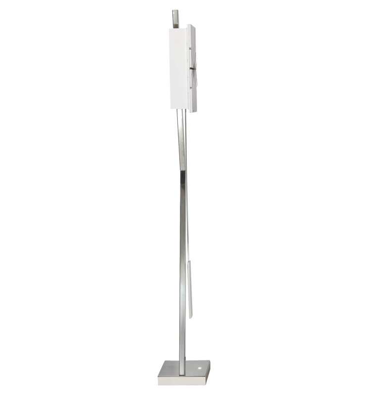 Zander 77.5" Gloss White and Chrome Grandfather Clock