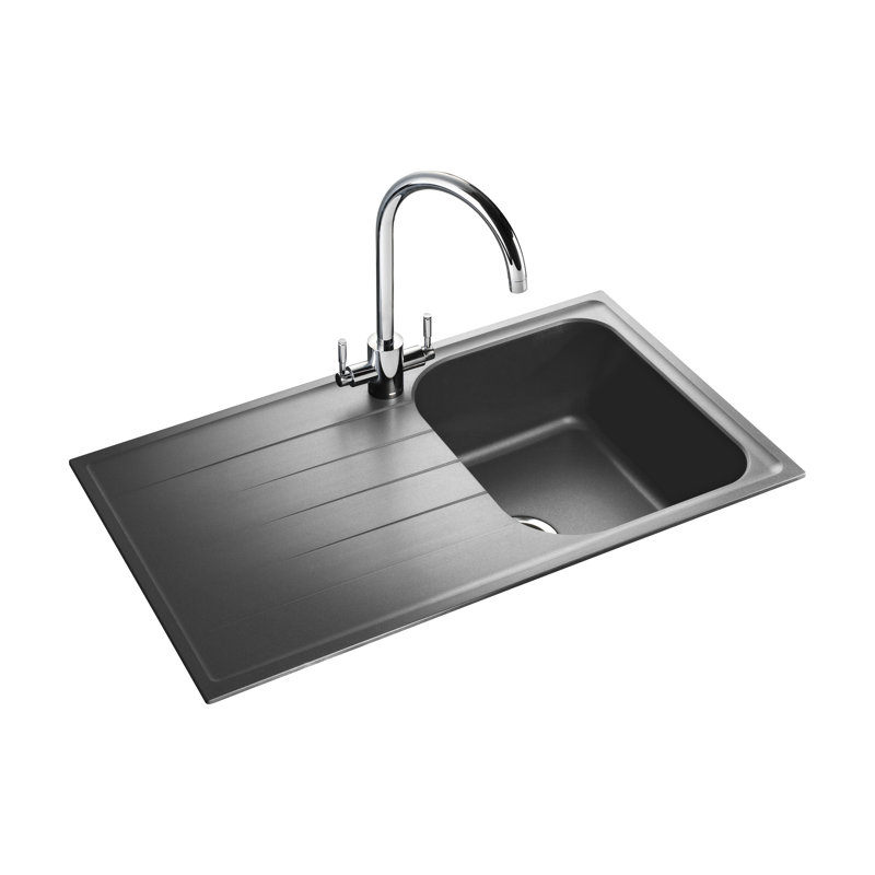 Amethyst Single Bowl Inset Kitchen Sink, Dove Grey