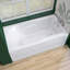 60 po X 32 po Baignoire de trempage avant en alcôve / tablier avec trou de bonde à droite et baignoire intégrée avec accoudoirs antidérapants en blanc-121928868