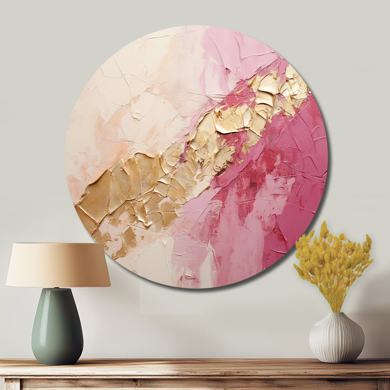 Oldham - Abstract Round Metal Art Prints, 16" H x 16" W