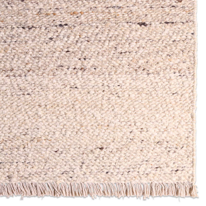 Jaipur Living Klarna LEO04 Handmade Stripes Beige and Cream Area Rug (8'x10'), Rectangle 1' x 12'