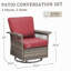 Ensemble de chaises berçantes pivotantes 2 pièces avec accoudoirs de 5 pouces et coussin épais, rouge-1006121047