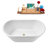 55" Streamline Soaking Glossy White Freestanding Tub and Tray With Internal Drain-101413041