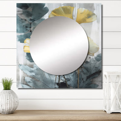 Miqdad - Grand miroir carré à motif floral