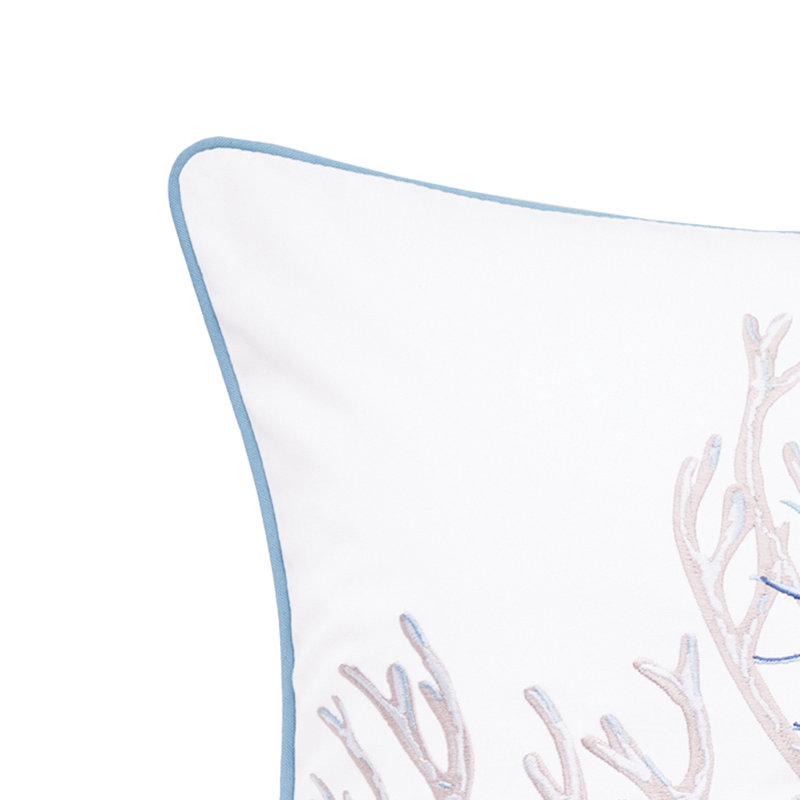 Blue Seahorse and Coral Pillow