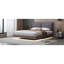 Lit plateforme tapissier gris avec capteur et 2 dossiers-259419133-259419131