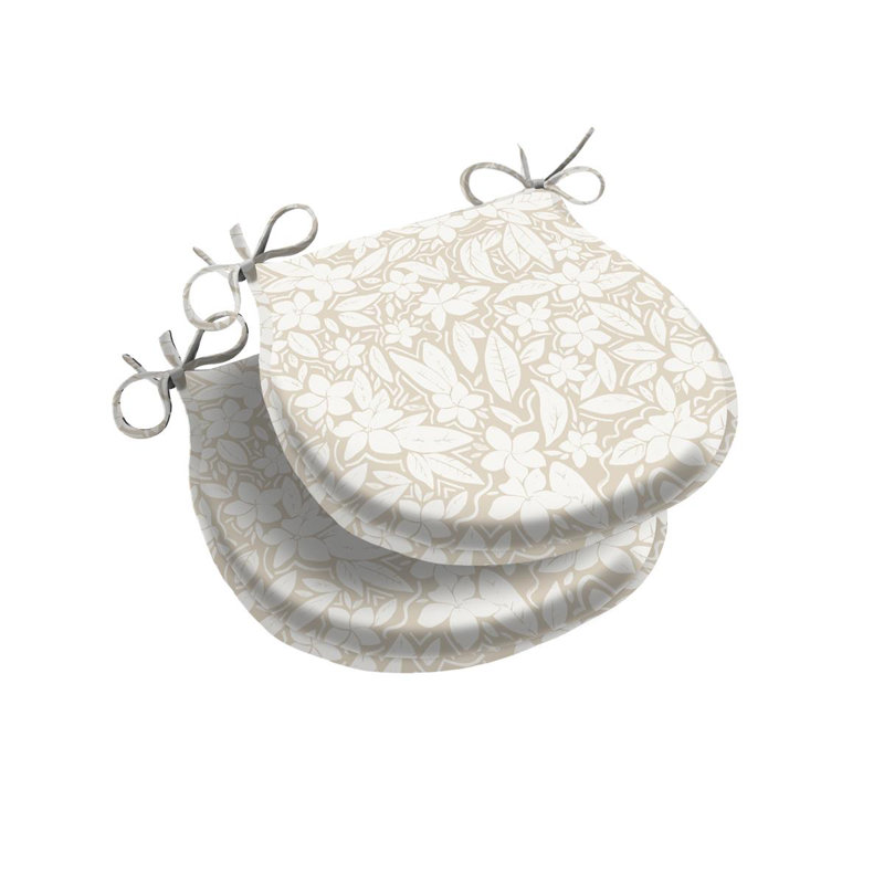 Seat / Back Cushion, Beige Floral