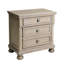 Table de chambre à coucher traditionnelle avec placage en bouleau gris brossé, 2 tiroirs, aucun assemblage requis