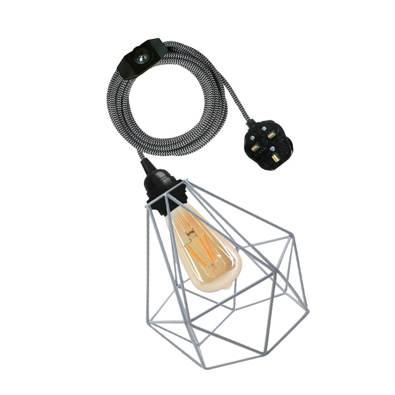 Peggie 1-Light Gold Geometric Pendant Light – Modern Ceiling Hanging Fixture by Fairmont Park, White