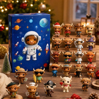 Décorations de Noël 2026 calendrier de vache 24 pièces, décorations de vaches mignonnes, calendrier de l'Avent, calendrier de Noël avec compte à rebours