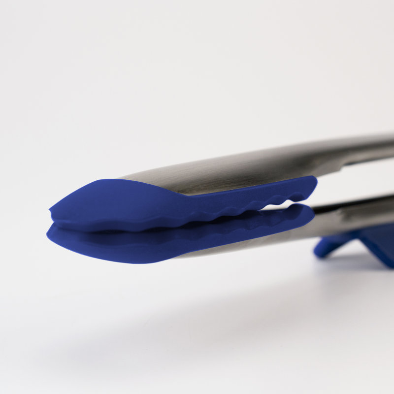 Tovolo Tip Top Tongs, Easy-Grip Kitchen Tongs For Cooking With Silicone Tips, Easy Locking Mechanism, Cooking Utensil With Resting Foot, Heat-Resistant & BPA-Free Silicone Tips