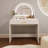 39" Makeup Vanity Table with Mirror Touch Screen Lighted Mirror, Dressing Table with Drawer for Bedroom, White-671637591