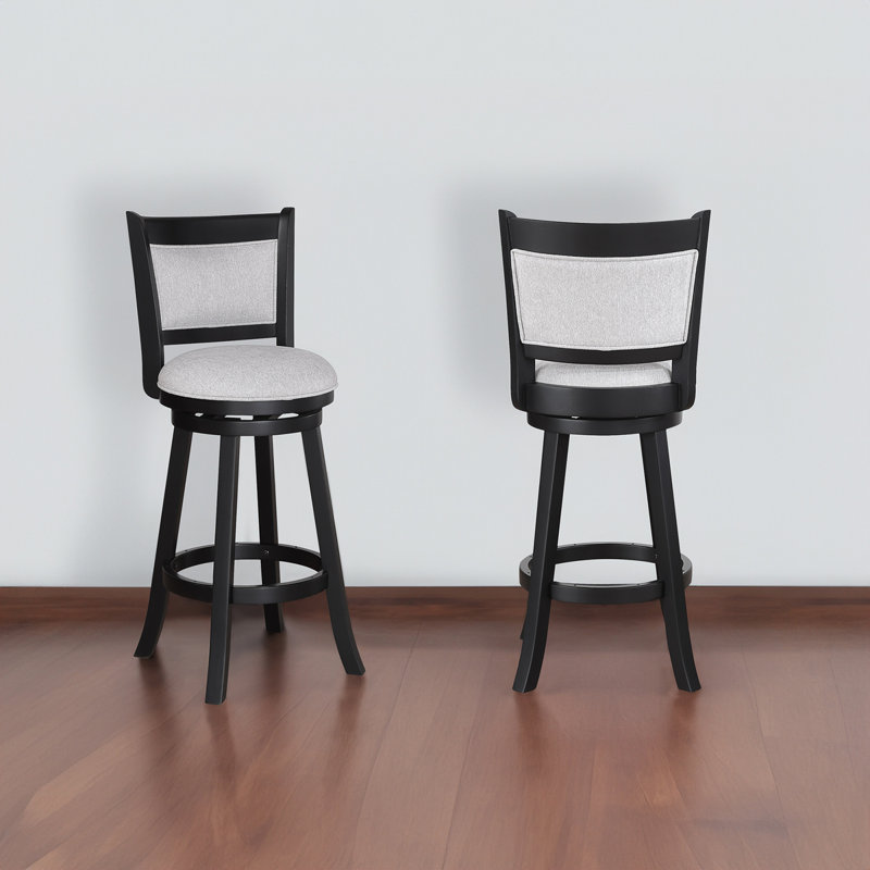 2 tabourets de pub pivotants à hauteur de comptoir et rembourrés de tissu de siège de salle à manger en bois
