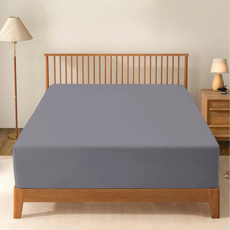 Soft & Breathable Microfiber Extra Deep Fitted Sheet, Double (4'6), Grey