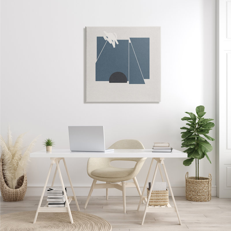 «Modern Shape Collage Minimal Blue», H 30 po x l 30 po x P 1,5 po, Toile tendue