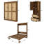 Armoire à lit escamotable en bois massif et rotin avec 2 tablettes latérales-1094482131-1094482133