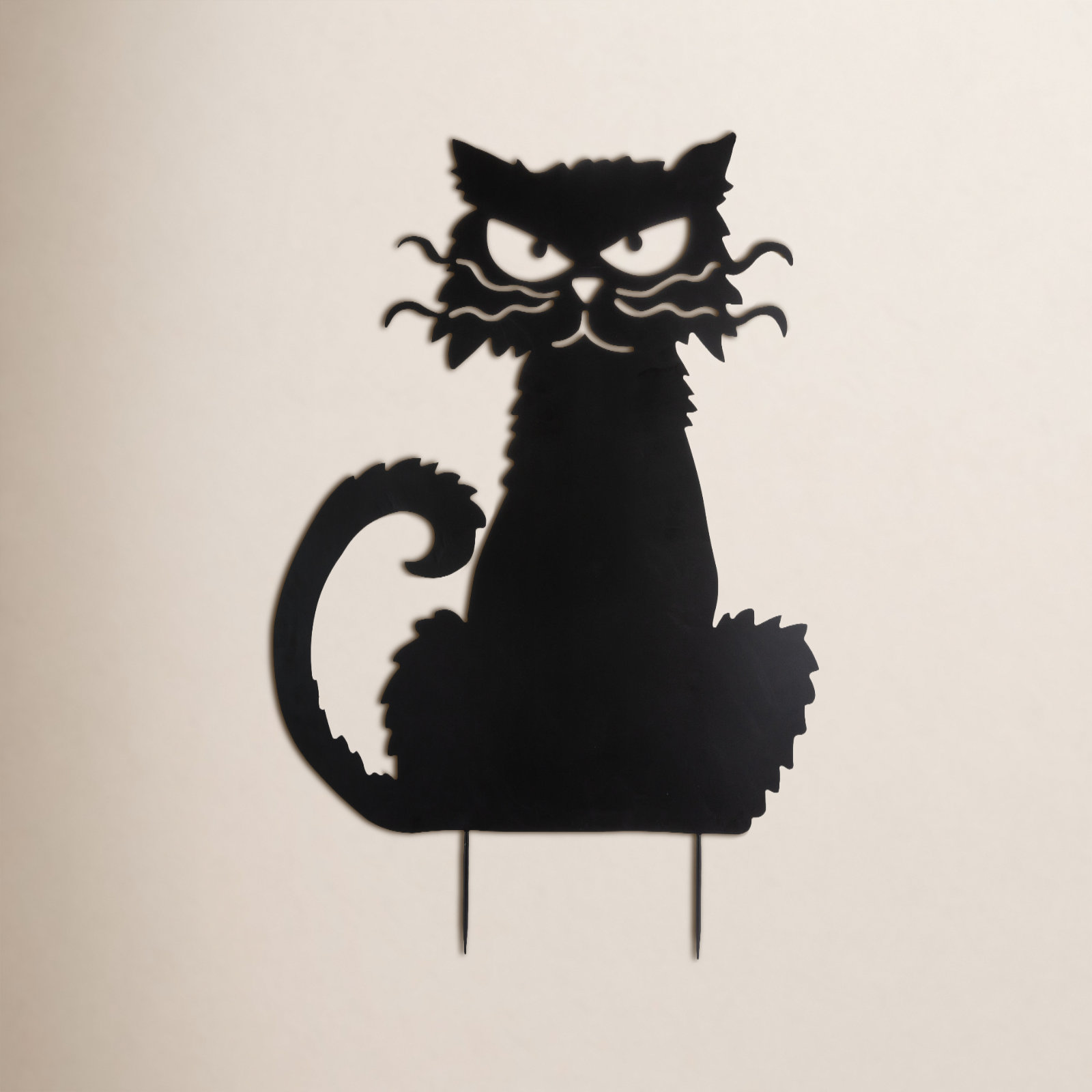 Metal Black Cat Silhouette Yard Stake
