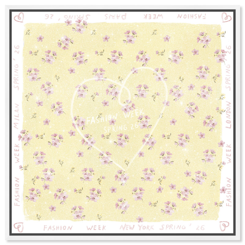 Butter Spring Fashion Canvas Fashion Print by Oliver Gal, Black Frame, 12 x 12, 17"H x 17"W, White Floater Frame