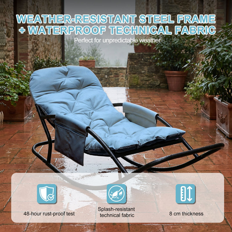 Metal Rocking Chair, Blue