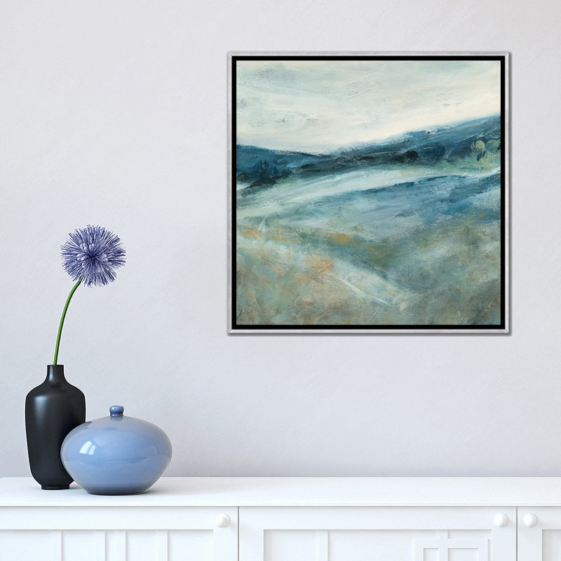«Distant Shadows II» par Carol Robinson - reproduction d'art, Toile avec cadre argenté, H 18 po x l 18 po x 1,5 po, Aucun mat