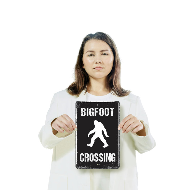 Enseigne en plastique Bigfoot Crossing (paquet de 2) 8 po x 12 po