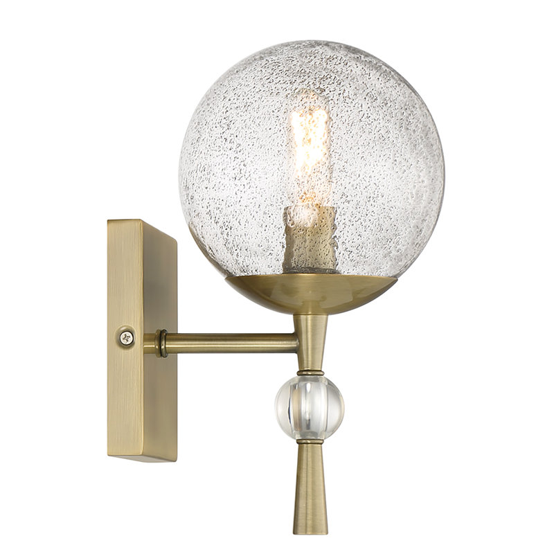 Laiton vieilli oxydé avec lumière de coiffeuse transparente Mercer41 Marvaa, 1