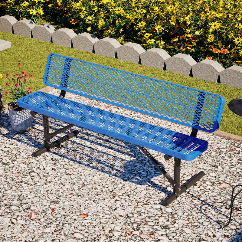 Banc de pique-nique 72 po en métal 72 po pour 3-4 adultes