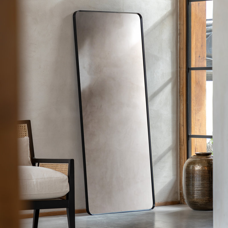 Anna Metal Framed Leaner Mirror, Black