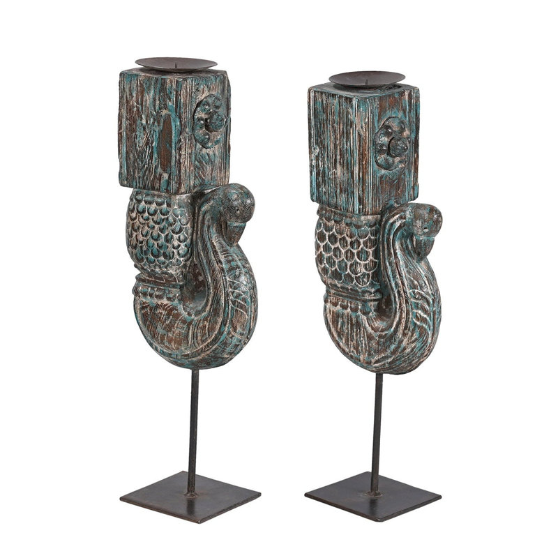 22'' H Solid Wood Candlestick