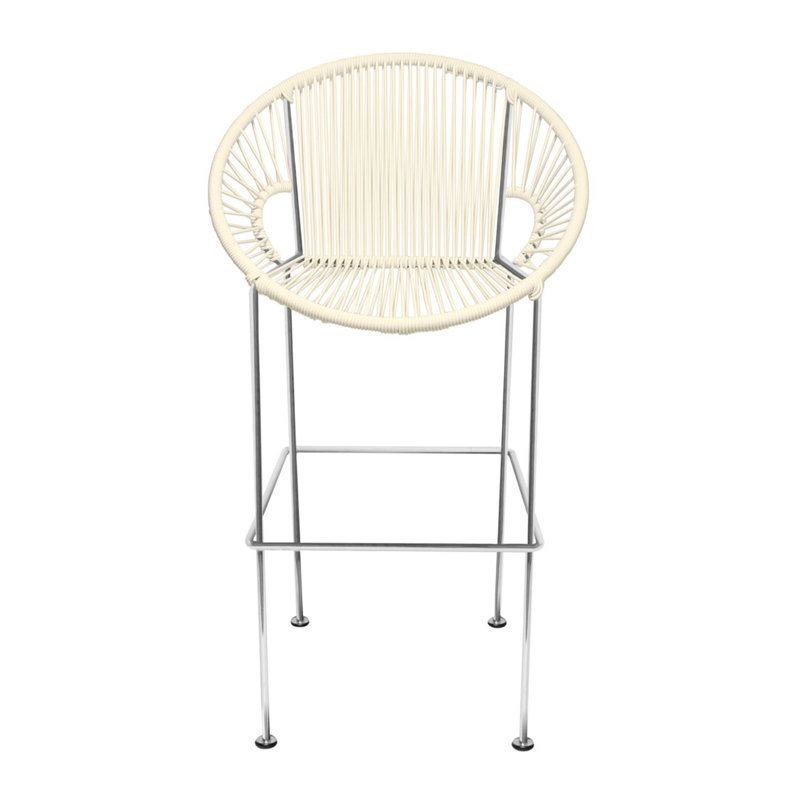 Tabouret 31 ", Ivoire, Chrome