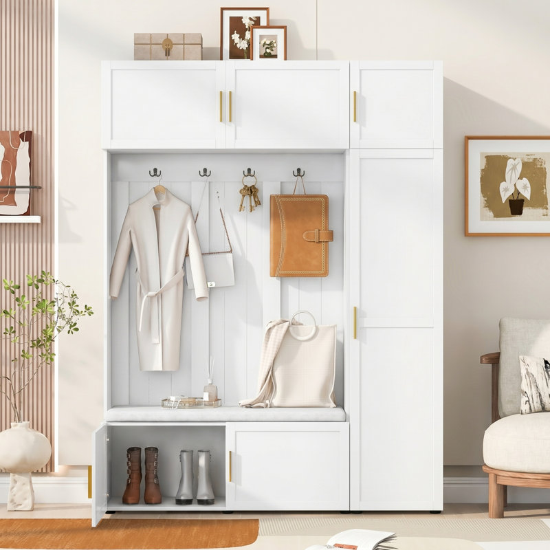 4-in-1 Hall Tree, Ancient White