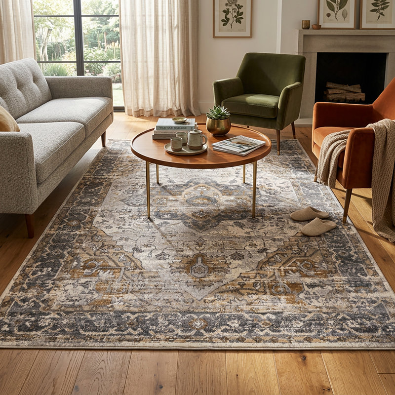 Tapis moelleux antidérapant Zephyr , Rectangle 5 pi 3 po x 7 pi 7 po