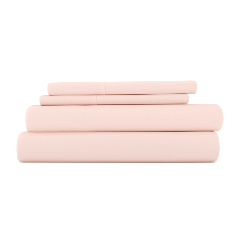 Ensemble de draps en microfibre doublement brossée 4 pièces Becky Cameron 1800 Series, Rosé