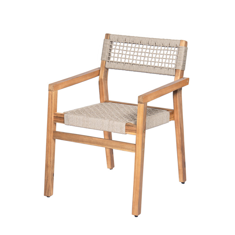 Chaises de salle à manger Fielder, Beige / teck
