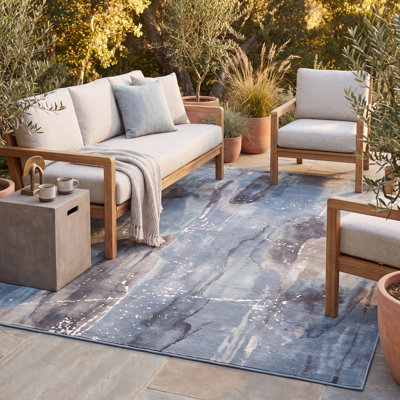 Tapis Pigeonite moderne à motif mosaïque mouchetée abstraite, bleu sarcelle, gris, beige, blanc, antidérapant, à poils courts, pour intérieur et extérieur, adapté aux animaux domestiques, salon, chambre, salle à manger, entrée, couloir, bureau, bleu anthracite, cuisine, idéal pour les zones de passage intensif, facile à nettoyer, imprimé, ultra doux et lavable.