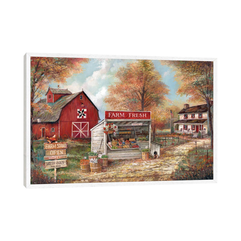 Farm Fresh 1 Piece Painting on Canvas, 152.5 cm H x 101.5 cm W, White Floater Framed