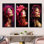 Magenta Woman Portrait Memoirs - Ensemble de 3 reproductions d'art mural femme