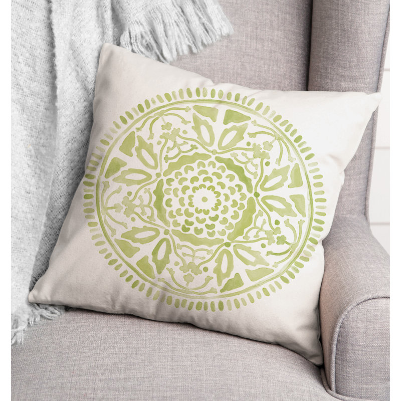 Housse et insert de coussin extérieur d'extérieur, Vert, Floral 3