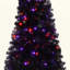 Arbre de Noël artificiel avec lumière DEL, arbre de Noël artificiel incurvé pré-éclairé avec 900 pointes, arbre de Noël noir