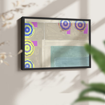 Au bord de la piscine III - Reproduction encadrée - Restickable