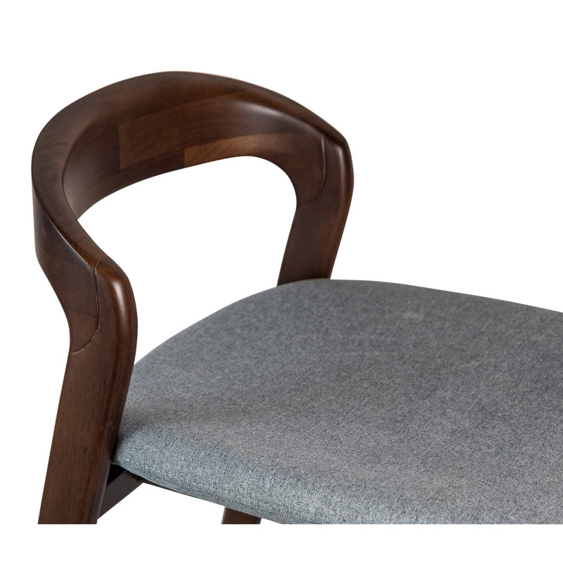 Modern Brazilian Velma Counter Stool, Essence Gray/Ebano Frame, Counter Stool (25.25" Seat Height)