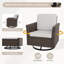 Ensemble de 2 chaises berçantes pivotantes en osier et rotin pour l'extérieur avec coussins (ensemble de 2)-106487538