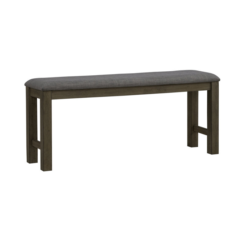 Banc de salle à manger rembourré à hauteur de comptoir Luz, H 26 po x l 60 po x P 16 po, Brun